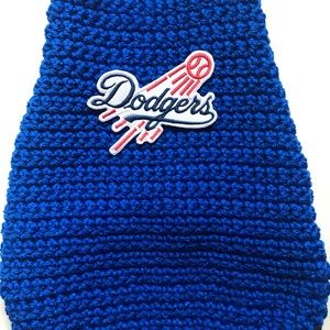 Dodgers Dog Sweater Hand Crochet Size M